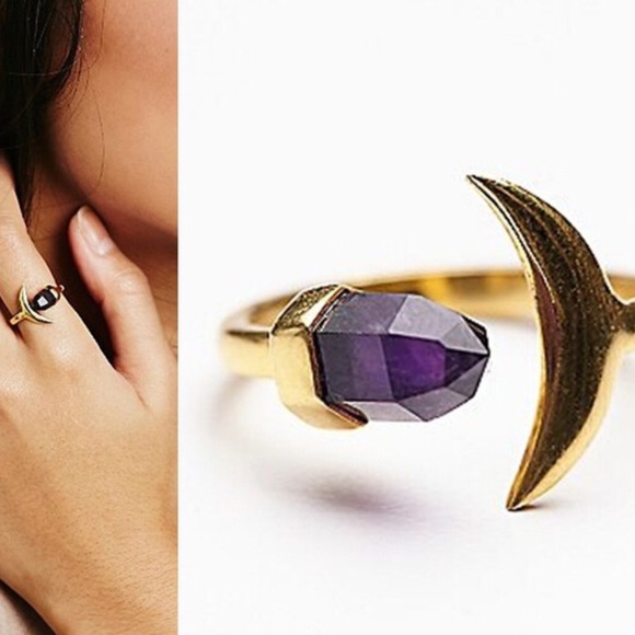 OhMGems  Jewelry - Moon and Amethyst Ring
