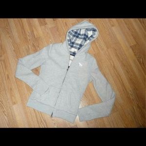 Abercrombie & Fitch logo hoodie sweatshirt plaid ♡