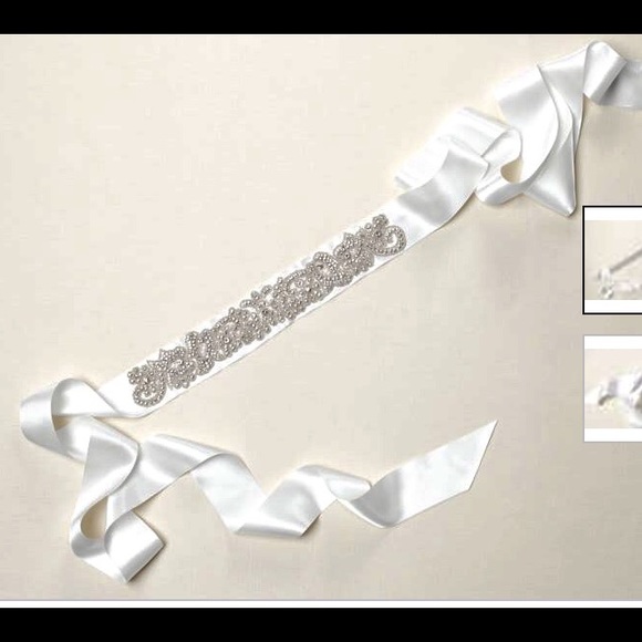 White, wedding sash NWT from David's Bridal