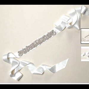 White, wedding sash NWT from David's Bridal