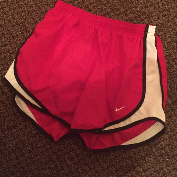 Red nike shorts