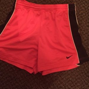 Neon pink nike shorts