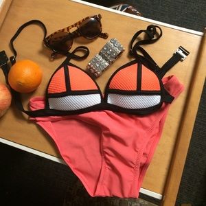 Pink and orange bikini TOP RESERVED