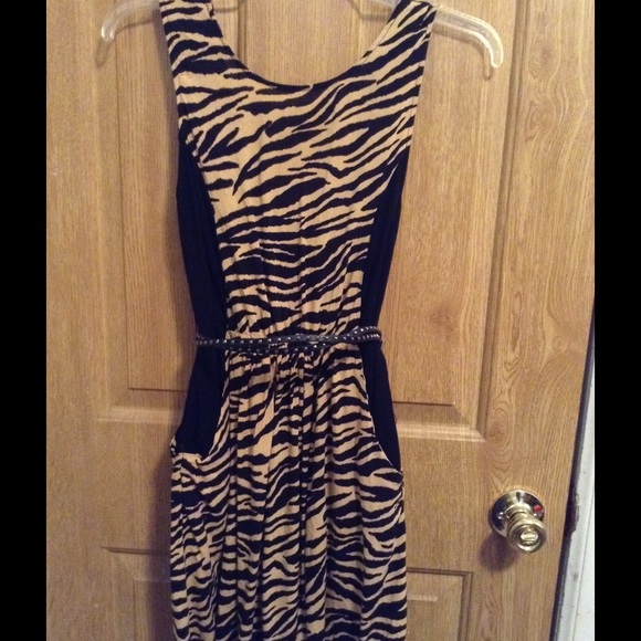 Cute tan and black zebra dress