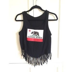 Vintage California Fringe Tank Top