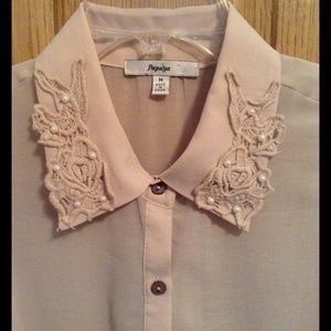 Sheer beige high low top