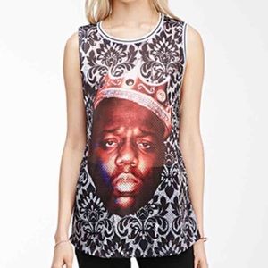✨ Forever 21 biggie smalls jersey tank top shirt