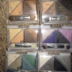 6 ELF eyeshadow quads