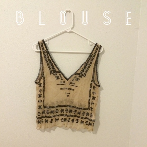 Urban Outfitters  |  Embroidered Blouse
