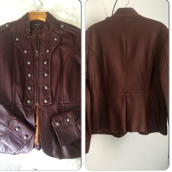 ❌ REMOVED ❌ Bebe Burgundy Military Leather - Picture 2 of 4