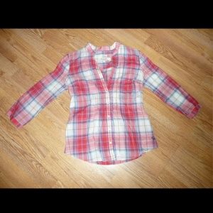 Abercrombie & Fitch plaid button down shirt red xs