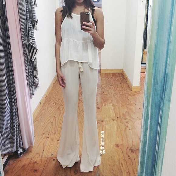 Hippie Flare Bell White Festival Kylie Style Pants