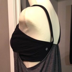 Lululemon Black/Dark Gray Drawstring Tank