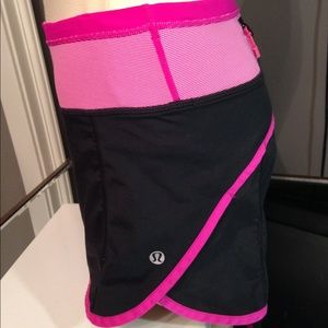 Magenta & Black Lululemon Runners Speed Shorts