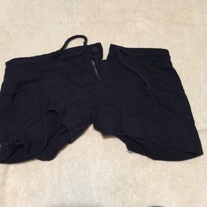 Black shorts with cute rope tie belt