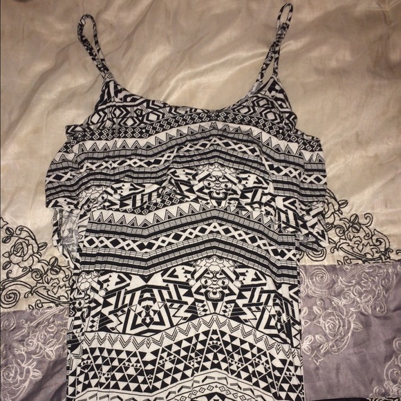 Tribal patterned high low dress