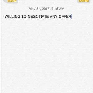 Willing to negotiate