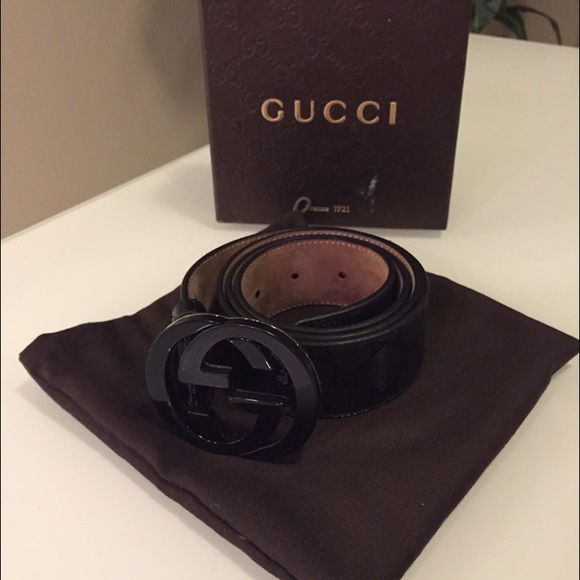Gucci belt with interlocking g buckle