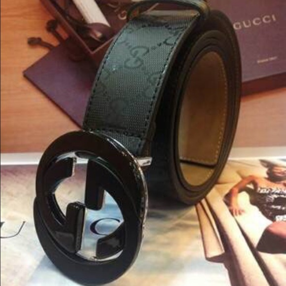 Gucci belt with interlocking g buckle