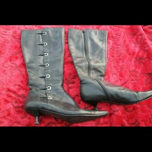 Bass Leather Knee High Black Boots Size 9M