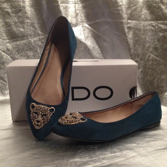 💂👀 S(Teal) Leopard Flats