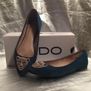 💂👀 S(Teal) Leopard Flats
