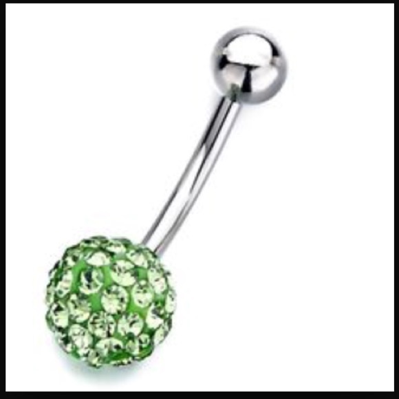 ✳️Green Swarovski elements belly ring✳️