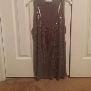 Grey sequin tank top