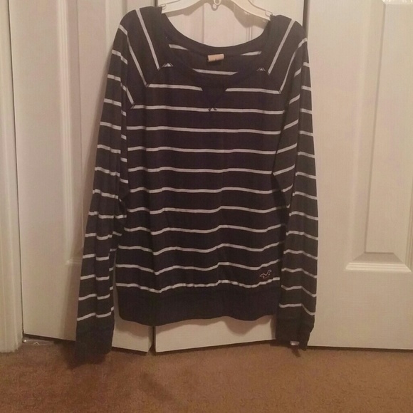 Hollister blue and white striped shirt