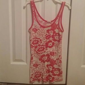 Hollister pink and white floral tank top