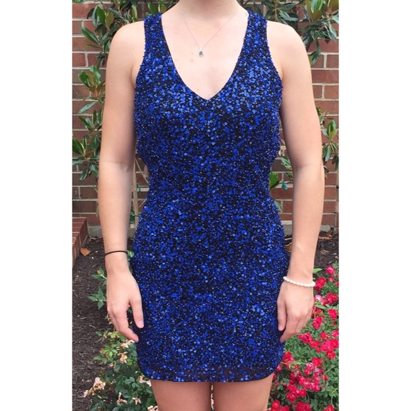 Parker Blue Sequin Dress size md (fits like small)