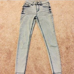 Acid washed stretch high waist skinny jeans size 0
