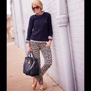 Leopard print skinny pants NWOT