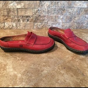 Born Red Leather Slides!