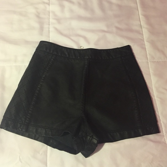 Forever 21 Faux Black Leather Shorts