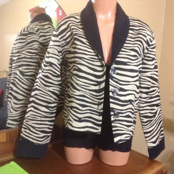 NEW DIRECTIONS ZEBRA PRINT JACKET SZ S 💕 - Picture 1 of 4