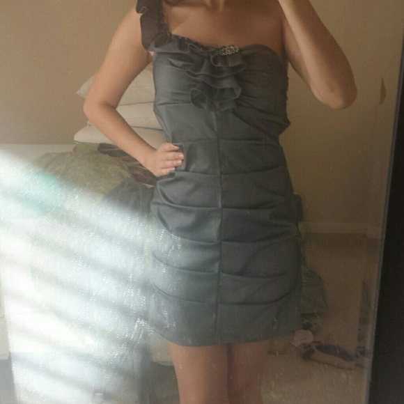 Metallic gray dress