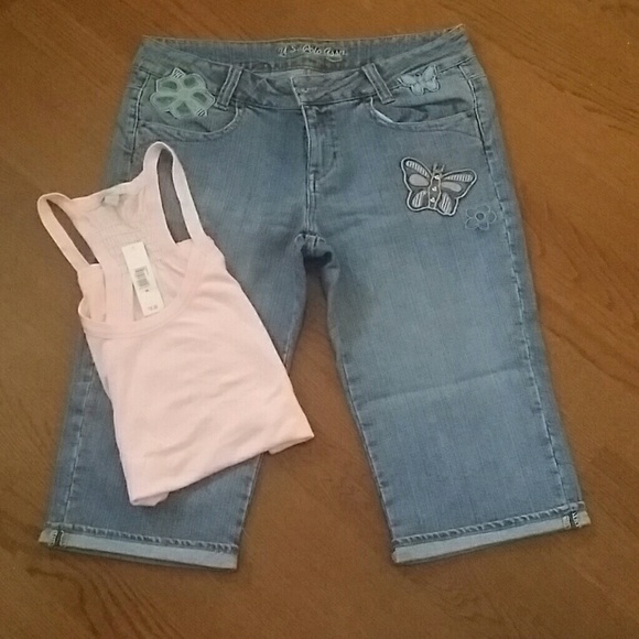 Light blue denim shorts