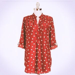 ModCloth Tops - ModCloth Fun2Fun polka dot satin tunic Medium ModCloth Tops - ModCloth Fun2Fun polka dot satin tunic Medium