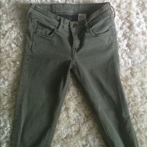 H&M Forest Green Skinny Jeans