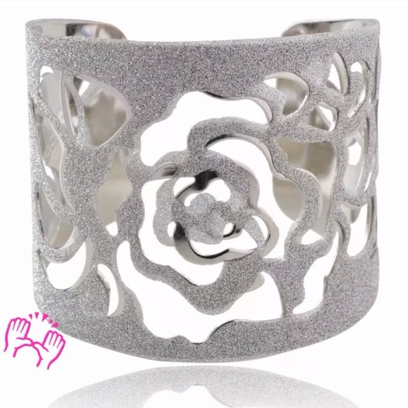 Sparkling Glitter Wide Gold Plated Cuff