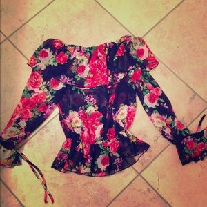 Floral off the shoulder top