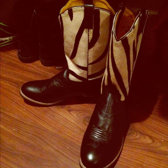 Smoky Mountain Zebra Print cowboy boots