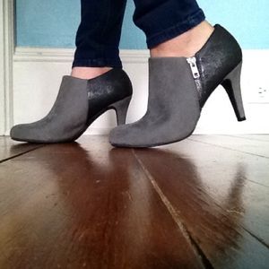 Gray ankle booties