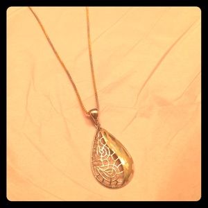 18k Italian white & gold chain, animal print charm