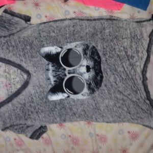 Grey See Through Cat Shirt