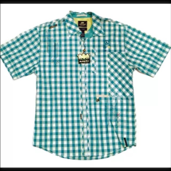Akademiks Plaid Short Sleeve Shirt Size XL