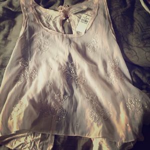 A&F pale pink dressy tank top