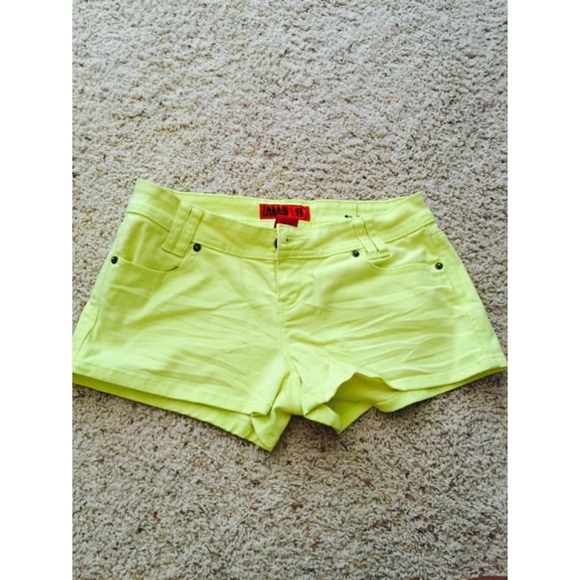 Neon yellow shorts