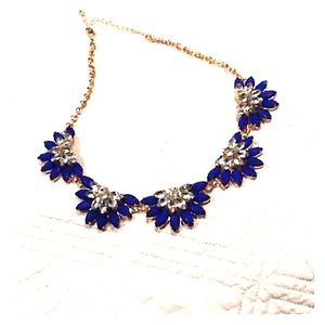 Gorgeous blue and gold statement necklace!